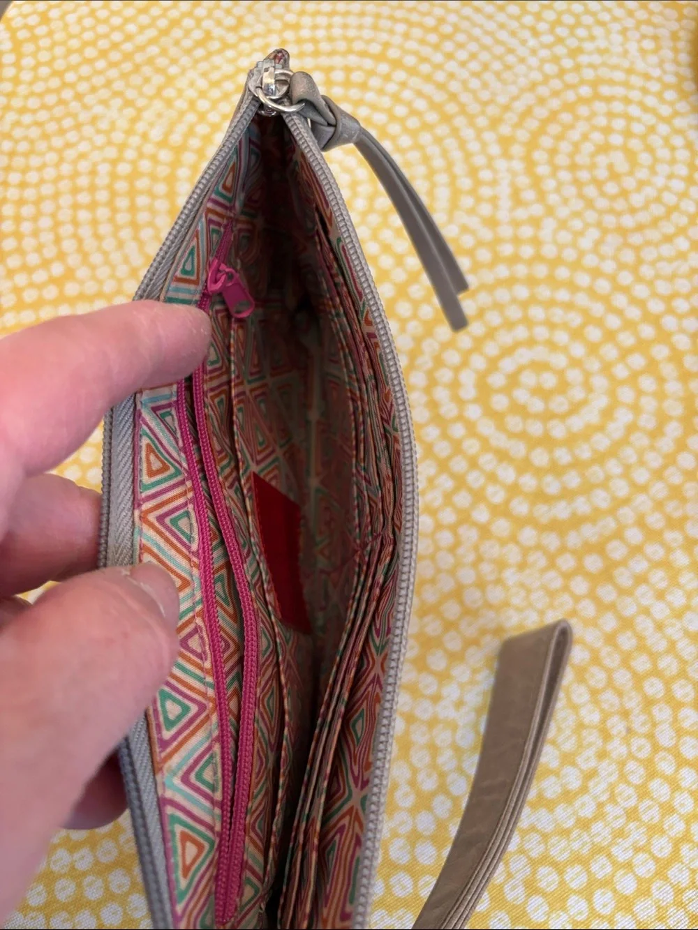Hobo  Gray Leather Wristlet Clutch